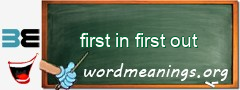 WordMeaning blackboard for first in first out